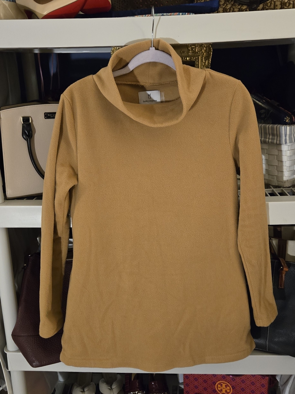 Dudley Stephens Camel Cowl Neck Sweater